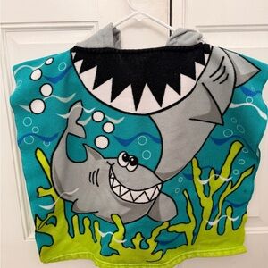 Kids Shark Hooded Towel Poncho
